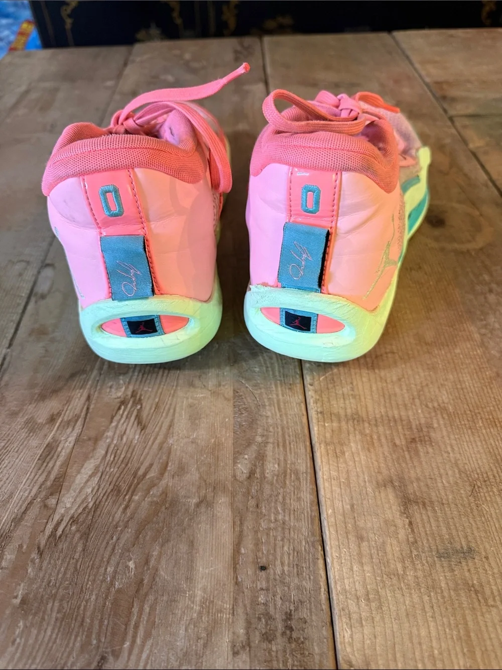 Jordan Men’s Pink and Aqua Athletic Sneakers